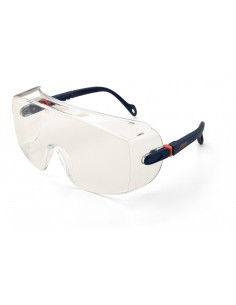 Gafa tipo visita/cubre-gafas de ocular panorámico, con patillas regulables en longitud y ocular pivotante. - 
